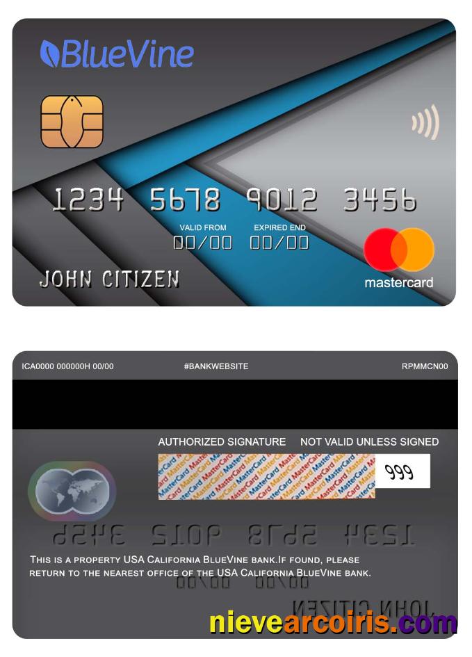 USA California BlueVine bank mastercard